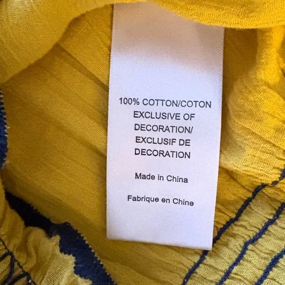 TORY BURCH Mari Peasant/Boho Top, 💯% Cotton - Picture 10 of 12